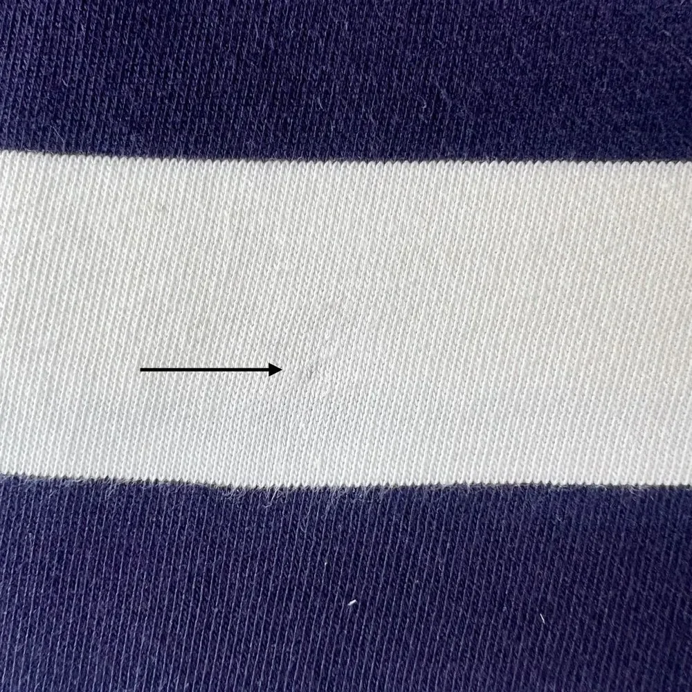 Zara Navy White Striped Long-Sleeve Cotton Rugby Preppy Polo Shirt Top SZ L - Picture 5 of 11